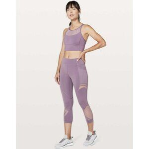 Lululemon Forget The Sweat Crop *21" Smoked Mulberry Size 6
